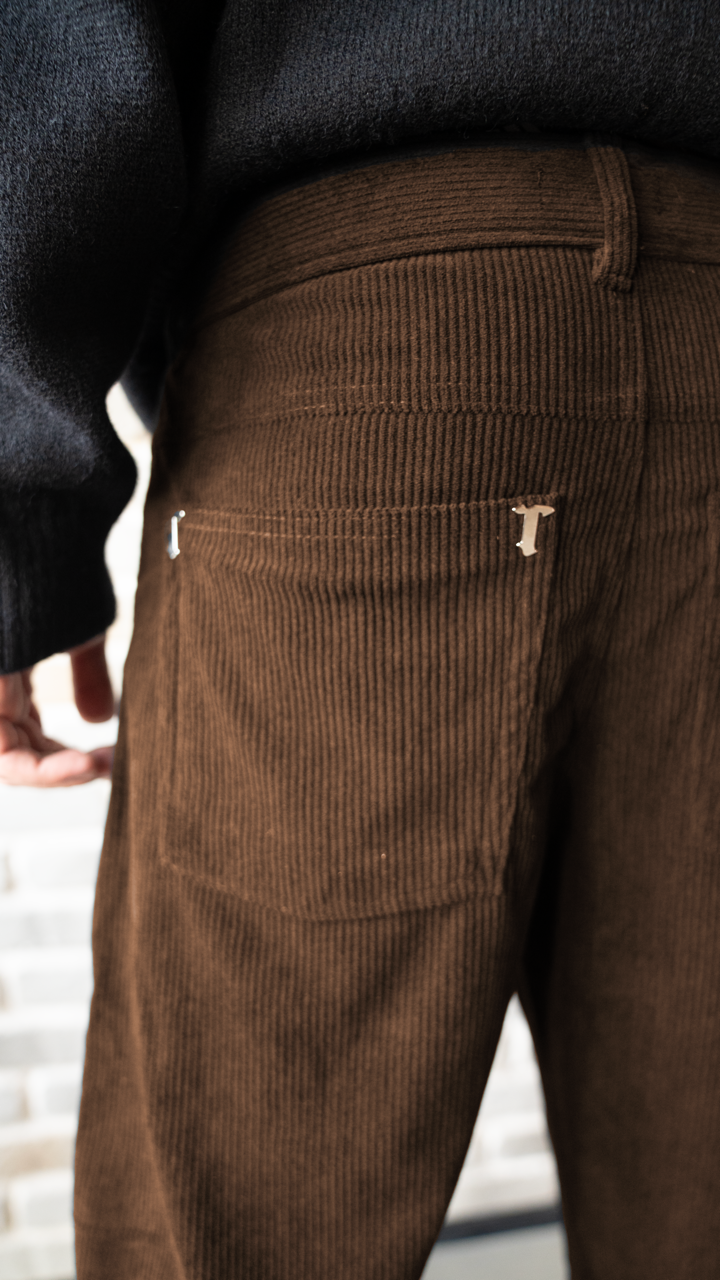 Brown Dynasty Pinned Pants