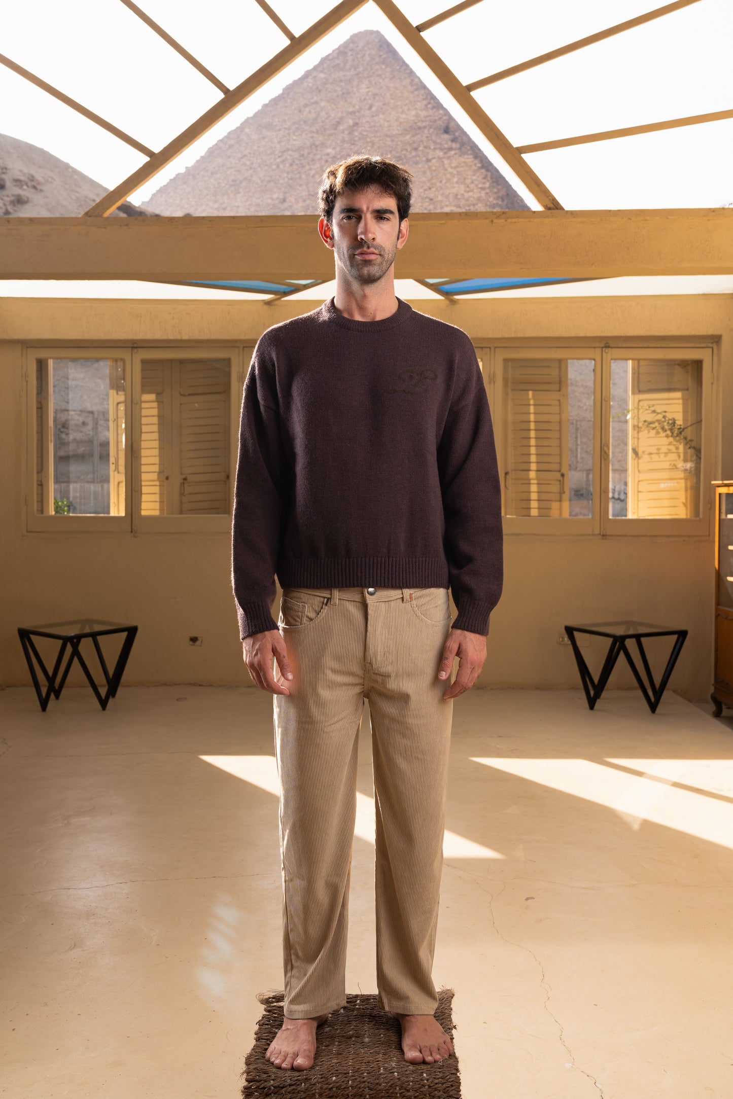 Beige Dynasty Cord Pants